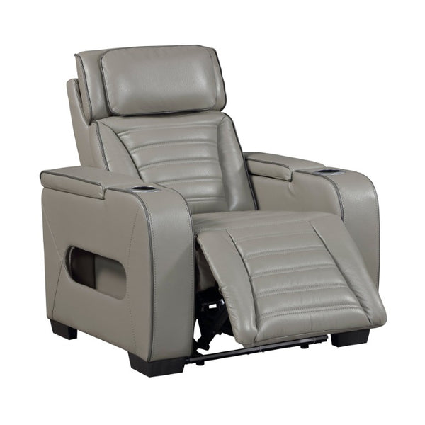English Elm Power Reclining Home Theater Chair Top Grain Leather with Heat Massage and LED B011P580817