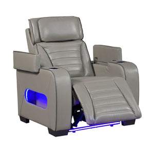 English Elm Power Reclining Home Theater Chair Top Grain Leather with Heat Massage and LED B011P580817