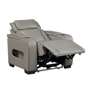 English Elm Power Reclining Home Theater Chair Top Grain Leather with Heat Massage and LED B011P580817