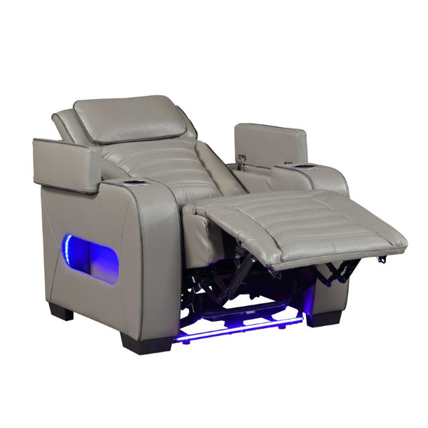 English Elm Power Reclining Home Theater Chair Top Grain Leather with Heat Massage and LED B011P580817