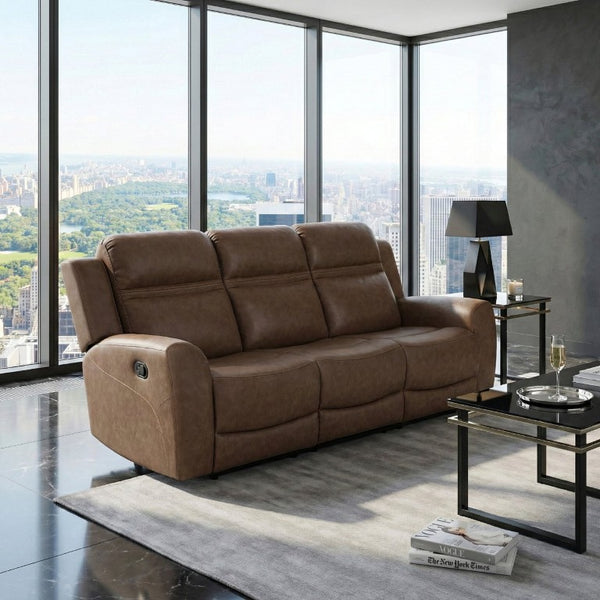 English Elm Double Reclining Sofa Wall Hugger Microfiber Living Room Seating with Pocket Coil Support B011P580818