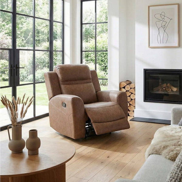 English Elm Reclining Wall Hugger Chair Microfiber Upholstered with Pocket Coil Support for Living Rooms B011P580820