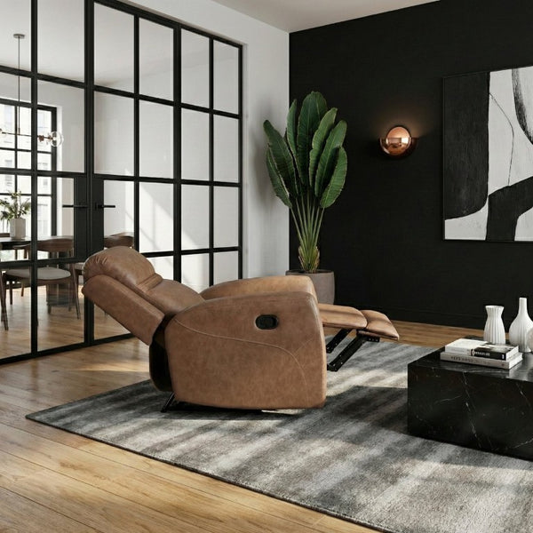 English Elm Reclining Wall Hugger Chair Microfiber Upholstered with Pocket Coil Support for Living Rooms B011P580820