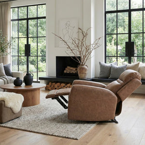 English Elm Reclining Wall Hugger Chair Microfiber Upholstered with Pocket Coil Support for Living Rooms B011P580820