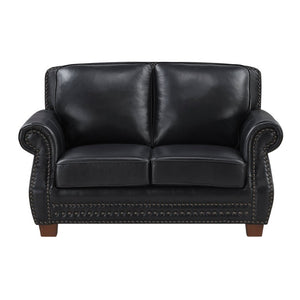 English Elm Love Seat Top Grain Leather Loveseat with Nailhead Trim and Pocket Coil Support B011P580822
