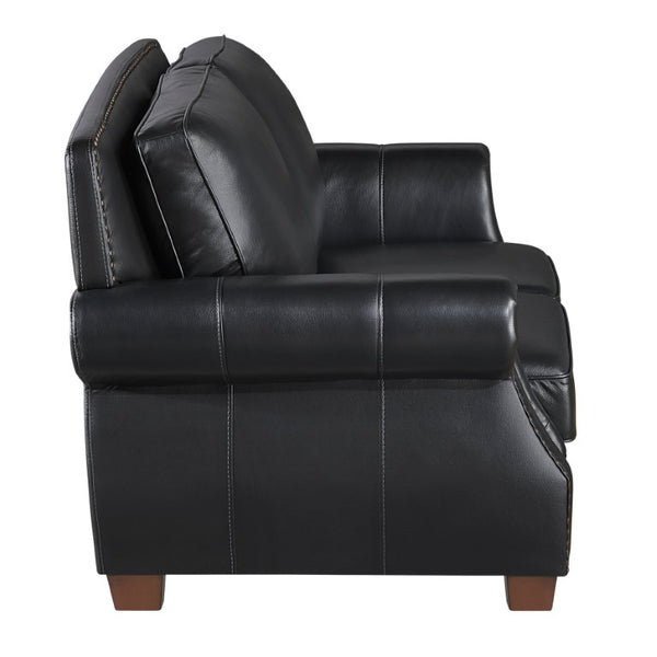 English Elm Love Seat Top Grain Leather Loveseat with Nailhead Trim and Pocket Coil Support B011P580822