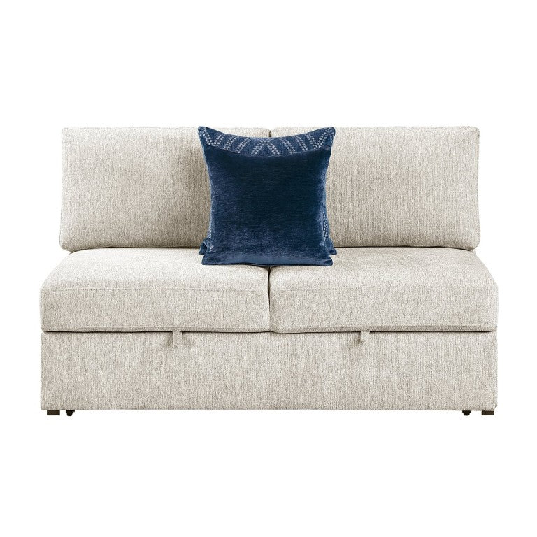 English Elm Convertible Armless Sleeper Loveseat with Microfiber Upholstery and Pull Out Bed Frame B011P580823