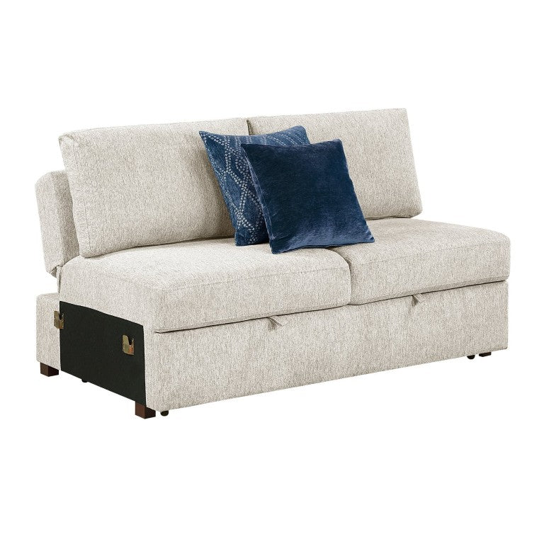 English Elm Convertible Armless Sleeper Loveseat with Microfiber Upholstery and Pull Out Bed Frame B011P580823