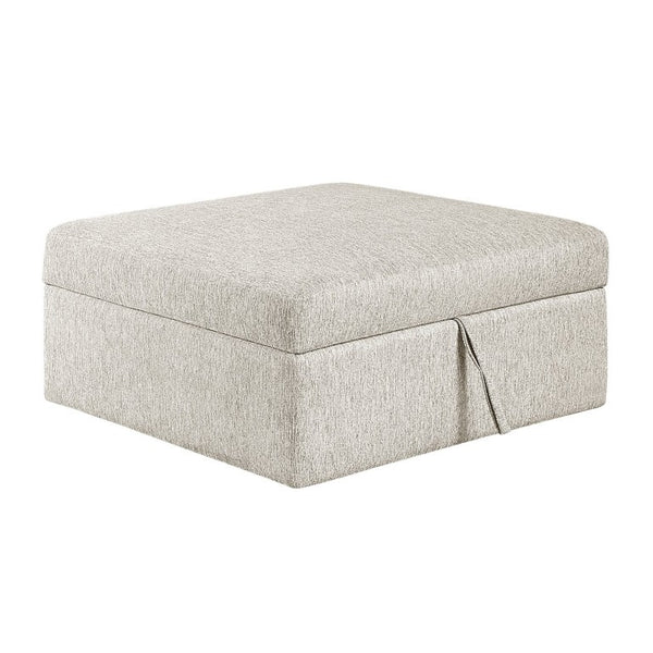 English Elm Storage Cube with Rolling Casters Microfiber Upholstered Living Room Seating Chest Beige Storage with Casters 41 x 41 x 20.5 inches B011P580827