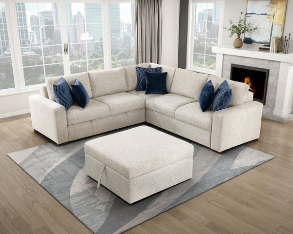 English Elm Storage Cube with Rolling Casters Microfiber Upholstered Living Room Seating Chest Beige Storage with Casters 41 x 41 x 20.5 inches B011P580827