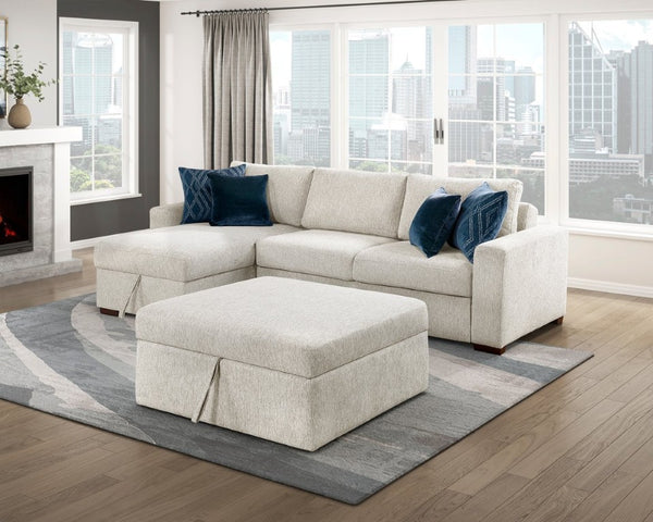 English Elm Storage Cube with Rolling Casters Microfiber Upholstered Living Room Seating Chest Beige Storage with Casters 41 x 41 x 20.5 inches B011P580827