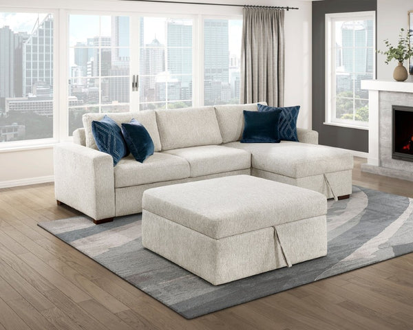 English Elm Storage Cube with Rolling Casters Microfiber Upholstered Living Room Seating Chest Beige Storage with Casters 41 x 41 x 20.5 inches B011P580827