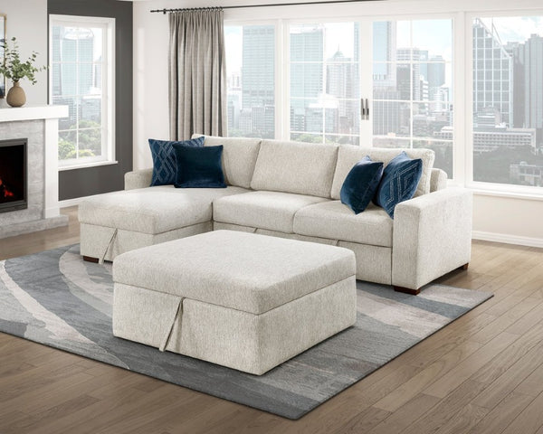 English Elm Storage Cube with Rolling Casters Microfiber Upholstered Living Room Seating Chest Beige Storage with Casters 41 x 41 x 20.5 inches B011P580827