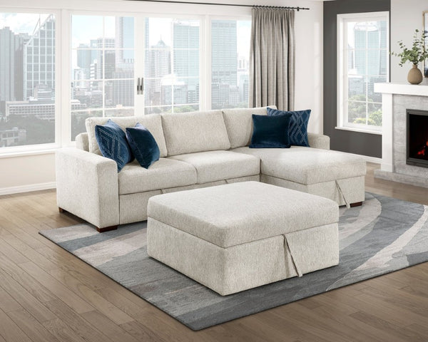 English Elm Storage Cube with Rolling Casters Microfiber Upholstered Living Room Seating Chest Beige Storage with Casters 41 x 41 x 20.5 inches B011P580827