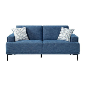 English Elm Sofa with Plush Chenille Upholstery Foam Cushions and Sleek Metal Legs for Living Room Blue Chenille 83 x 36 x 36.5 inches B011P580828