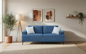 English Elm Sofa with Plush Chenille Upholstery Foam Cushions and Sleek Metal Legs for Living Room Blue Chenille 83 x 36 x 36.5 inches B011P580828