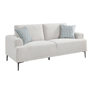 English Elm Sofa Transitional Three Seat Polyester Upholstered Living Room Couch with Pocket Coil Cushions Taupe Chenille B011P580831