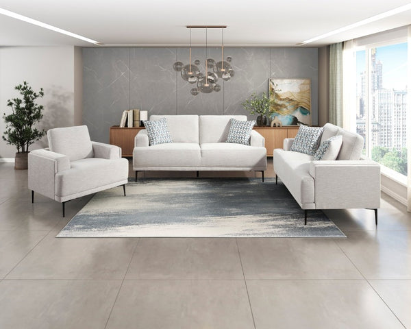 English Elm Sofa Transitional Three Seat Polyester Upholstered Living Room Couch with Pocket Coil Cushions Taupe Chenille B011P580831
