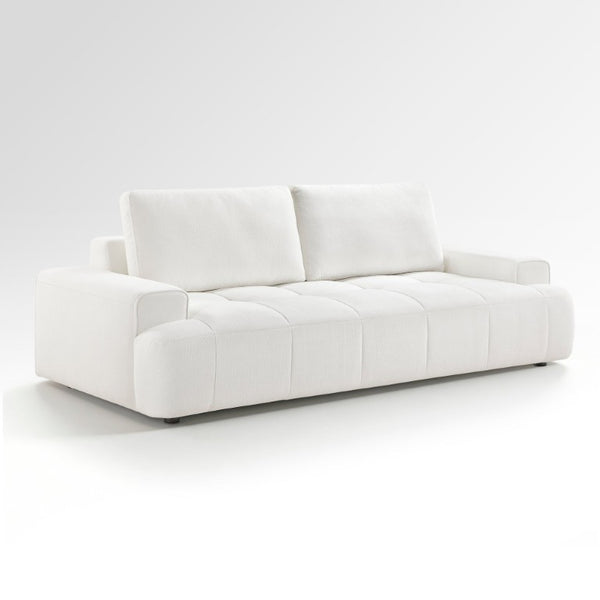 English Elm Sofa Transitional Three Seat Polyester Upholstered Living Room Couch with Pocket Coil Cushions Beige Chenille B011P580834
