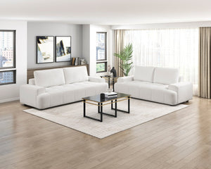 English Elm Sofa Transitional Three Seat Polyester Upholstered Living Room Couch with Pocket Coil Cushions Beige Chenille B011P580834