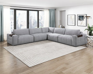 English Elm Armless Modular Sectional Chair Tufted Polyester Upholstery with Down Blend Foam Cushion B011P580839