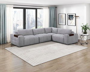 English Elm Armless Modular Sectional Chair Tufted Polyester Upholstery with Down Blend Foam Cushion B011P580839