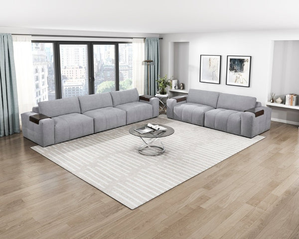 English Elm Armless Modular Sectional Chair Tufted Polyester Upholstery with Down Blend Foam Cushion B011P580839