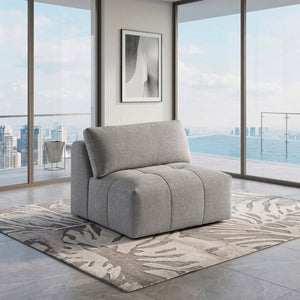 English Elm Armless Modular Sectional Chair Tufted Polyester Upholstery with Down Blend Foam Cushion B011P580839