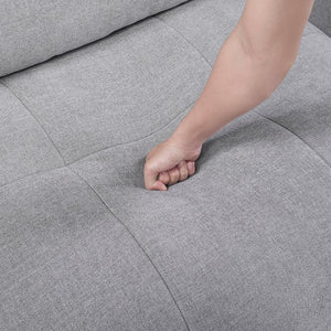 English Elm Armless Modular Sectional Chair Tufted Polyester Upholstery with Down Blend Foam Cushion B011P580839
