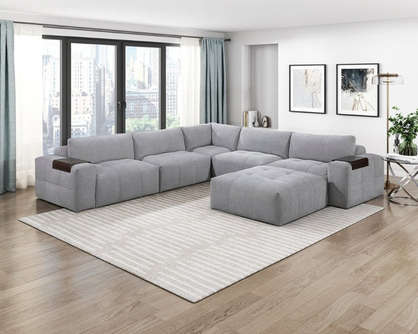 English Elm Armless Modular Sectional Chair Tufted Polyester Upholstery with Down Blend Foam Cushion B011P580839