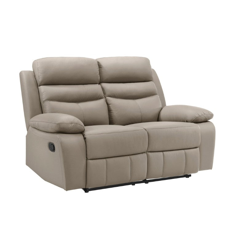 English Elm Double Reclining Top Grain Leather Loveseat with Independent Pull Tab Controls B011P580868