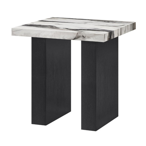 English Elm Modern Faux Marble 3 Piece Living Room Table Set with High Gloss Tops Matte Bases B011P580888