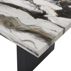 English Elm Modern Faux Marble 3 Piece Living Room Table Set with High Gloss Tops Matte Bases B011P580888