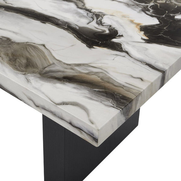 English Elm Modern Faux Marble 3 Piece Living Room Table Set with High Gloss Tops Matte Bases B011P580888