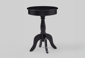 English Elm 1Pc Round Side Table Matte Black Pedestal Base Sculptural Accent for Living Room B011P580908
