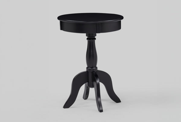 English Elm 1Pc Round Side Table Matte Black Pedestal Base Sculptural Accent for Living Room B011P580908