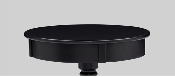 English Elm 1Pc Round Side Table Matte Black Pedestal Base Sculptural Accent for Living Room B011P580908