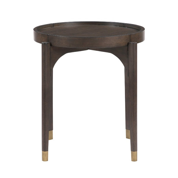English Elm Cocktail Table with Birch Veneer Cabriole Legs and Gold Tipped Poplar Carved Accents Dark Brown 24 L x 24 W x 24 H B011P581564