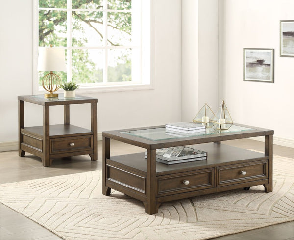 English Elm Cocktail Table with Birch Veneer Cabriole Legs and Gold Tipped Poplar Carved Accents Charcoal 22 L x 26 W x 24 H B011P581576