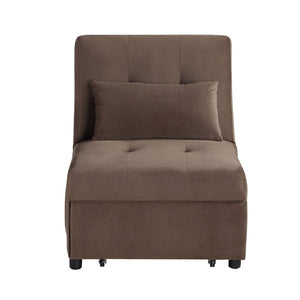 English Elm Lift Top Velvet Storage Bench with Pull Out Guest Bed and Tufted Seat Brown B011P581584
