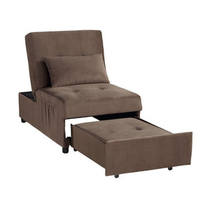 English Elm Lift Top Velvet Storage Bench with Pull Out Guest Bed and Tufted Seat Brown B011P581584