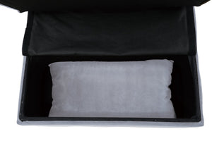 English Elm Lift Top Velvet Storage Bench with Pull Out Guest Bed and Tufted Seat Gray - B B011P581585