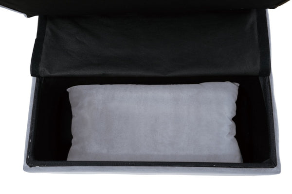 English Elm Lift Top Velvet Storage Bench with Pull Out Guest Bed and Tufted Seat Gray - B B011P581585