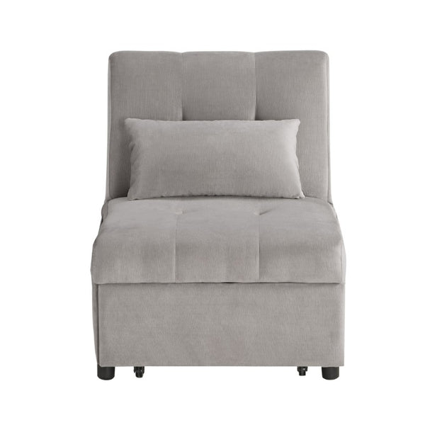 English Elm Lift Top Velvet Storage Bench with Pull Out Guest Bed and Tufted Seat Gray - A B011P581586
