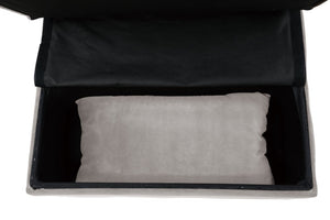 English Elm Lift Top Velvet Storage Bench with Pull Out Guest Bed and Tufted Seat Gray - A B011P581586