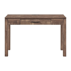 English Elm Writing Desk and Hutch Set Scandinavian Two Tone Natural Wood Home Office Rustic Brown 48 x 20.5 x 31.5 B011P581594