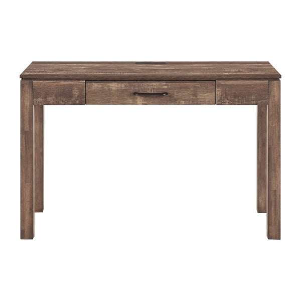 English Elm Writing Desk and Hutch Set Scandinavian Two Tone Natural Wood Home Office Rustic Brown 48 x 20.5 x 31.5 B011P581594