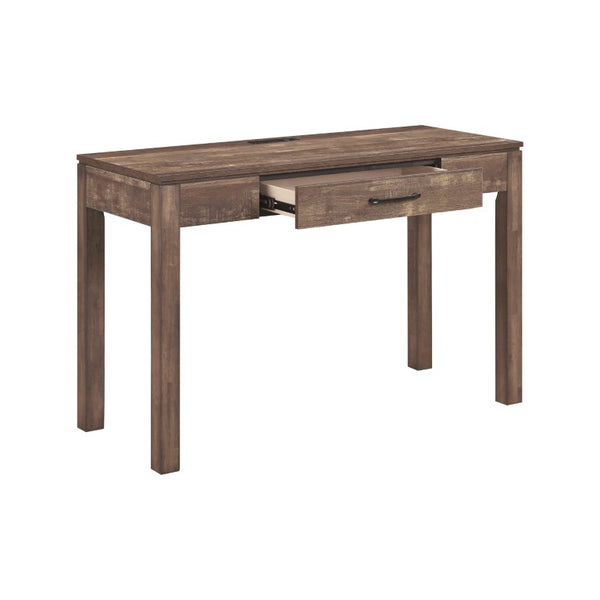 English Elm Writing Desk and Hutch Set Scandinavian Two Tone Natural Wood Home Office Rustic Brown 48 x 20.5 x 31.5 B011P581594