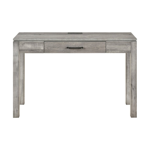 English Elm Writing Desk and Hutch Set Scandinavian Two Tone Natural Wood Home Office Gray 48 x 20.5 x 31.5 B011P581595