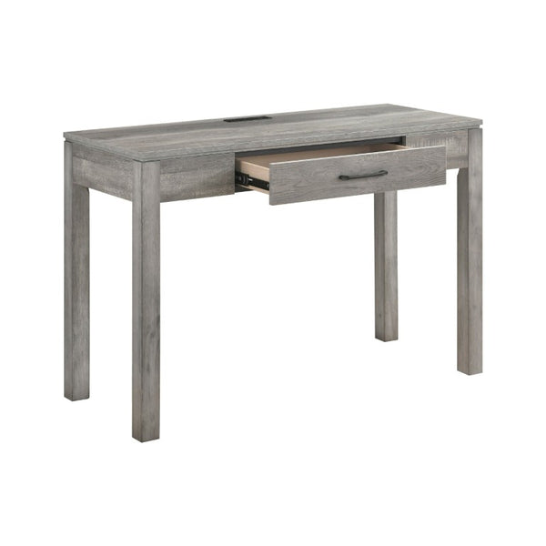 English Elm Writing Desk and Hutch Set Scandinavian Two Tone Natural Wood Home Office Gray 48 x 20.5 x 31.5 B011P581595